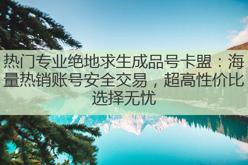 热门专业绝地求生成品号卡盟:海量热销账号安全交易,超高性价比选择无忧