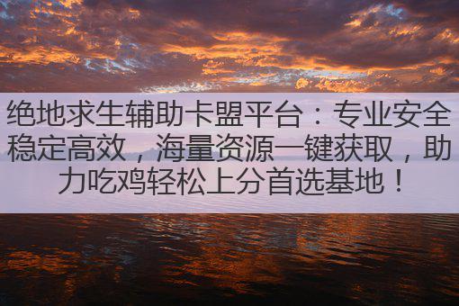 绝地求生辅助卡盟平台:专业安全稳定高效,海量资源一键获取,助力吃鸡轻松上分首选基地!