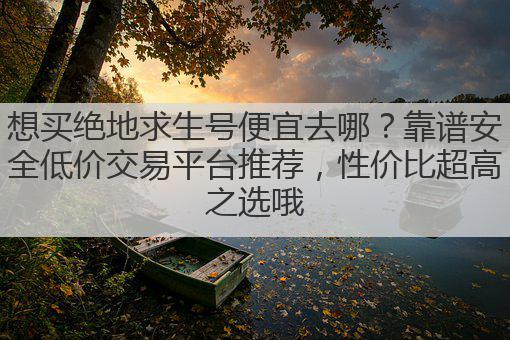 想买绝地求生号便宜去哪?靠谱安全低价交易平台推荐,性价比超高之选哦
