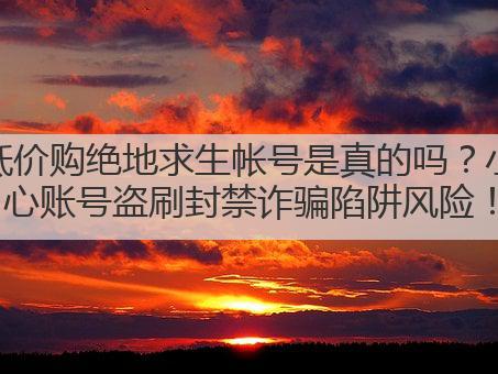 低价购绝地求生帐号是真的吗?小心账号盗刷封禁诈骗陷阱风险!