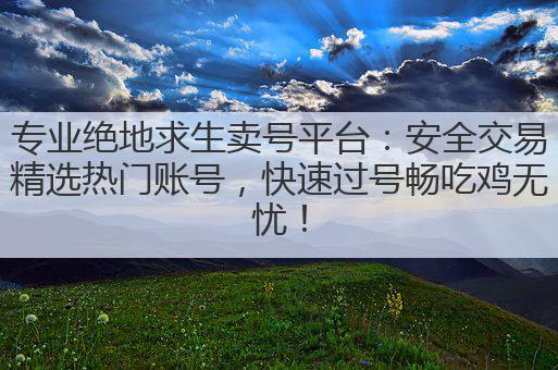 专业绝地求生卖号平台:安全交易精选热门账号,快速过号畅吃鸡无忧!