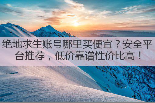 绝地求生账号哪里买便宜？安全平台推荐，低价靠谱性价比高！
