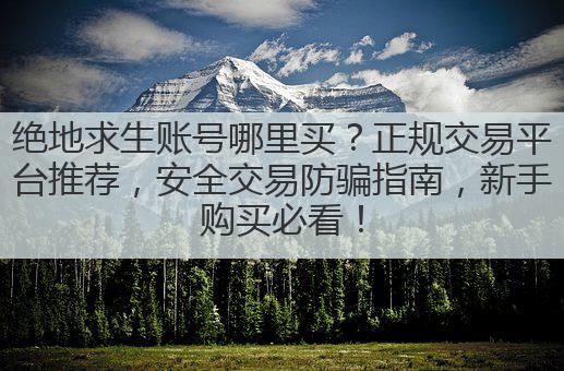 绝地求生账号哪里买?正规交易平台推荐,安全交易防骗指南,新手购买必看!