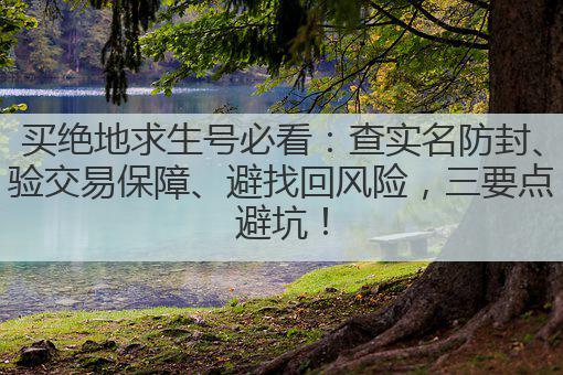 买绝地求生号必看:查实名防封、验交易保障、避找回风险,三要点避坑!