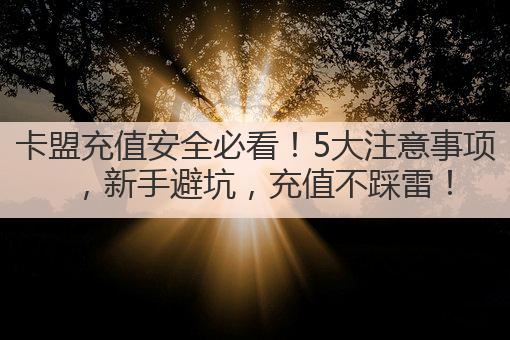 卡盟充值安全必看!5大注意事项,新手避坑,充值不踩雷!