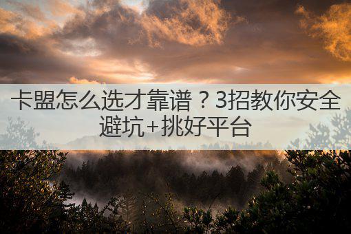 卡盟怎么选才靠谱?3招教你安全避坑+挑好平台