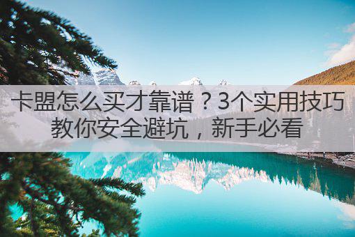 卡盟怎么买才靠谱?3个实用技巧教你安全避坑,新手必看