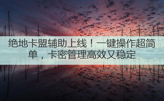 绝地卡盟辅助上线!一键操作超简单,卡密管理高效又稳定