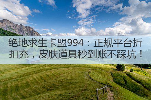 绝地求生卡盟994:正规平台折扣充,皮肤道具秒到账不踩坑!