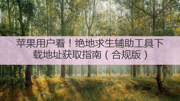 苹果用户看!绝地求生辅助工具下载地址获取指南(合规版)