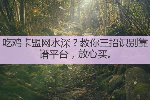 吃鸡卡盟网水深?教你三招识别靠谱平台,放心买。