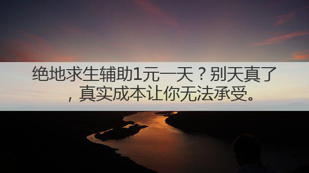 绝地求生辅助1元一天?别天真了,真实成本让你无法承受。