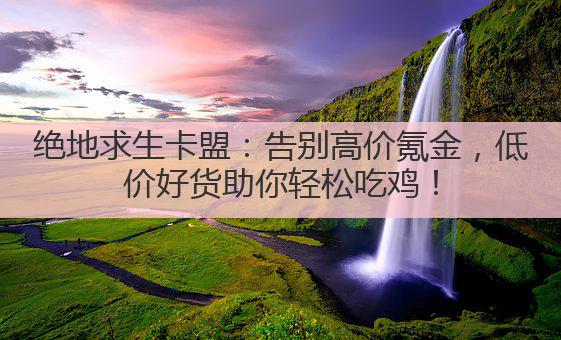 绝地求生卡盟：告别高价氪金，低价好货助你轻松吃鸡！