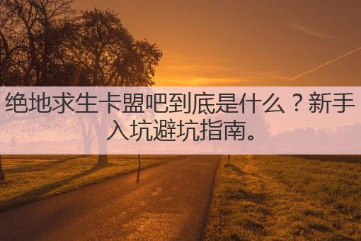 绝地求生卡盟吧到底是什么?新手入坑避坑指南。