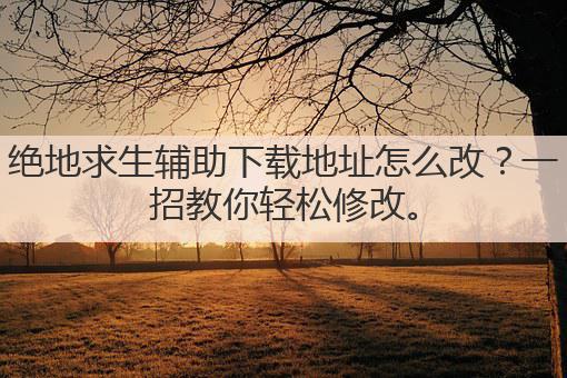 绝地求生辅助下载地址怎么改?一招教你轻松修改。
