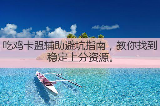 吃鸡卡盟辅助避坑指南,教你找到稳定上分资源。