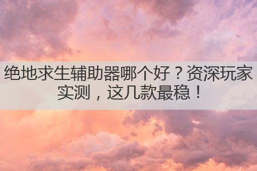 绝地求生辅助器哪个好?资深玩家实测,这几款最稳!