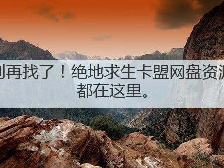 别再找了!绝地求生卡盟网盘资源都在这里。