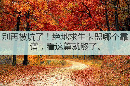 别再被坑了!绝地求生卡盟哪个靠谱,看这篇就够了。