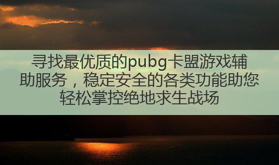寻找最优质的pubg卡盟游戏辅助服务，稳定安全的各类功能助您轻松掌控绝地求生战场