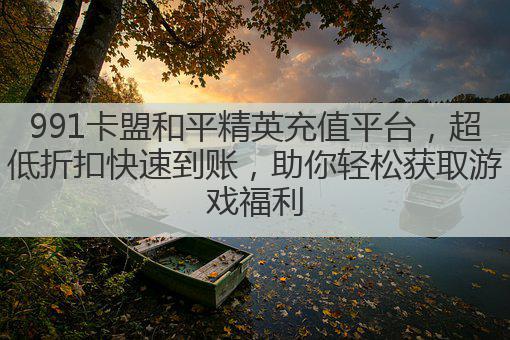 991卡盟和平精英充值平台,超低折扣快速到账,助你轻松获取游戏福利