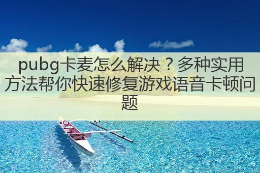pubg卡麦怎么解决?多种实用方法帮你快速修复游戏语音卡顿问题
