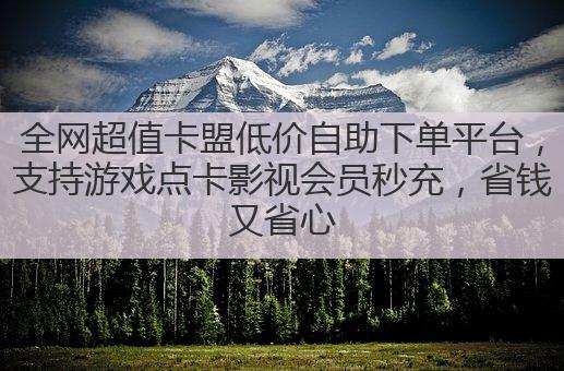 全网超值卡盟低价自助下单平台，支持游戏点卡影视会员秒充，省钱又省心