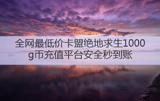全网最低价卡盟绝地求生1000g币充值平台安全秒到账