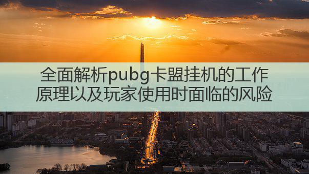 全面解析pubg卡盟挂机的工作原理以及玩家使用时面临的风险