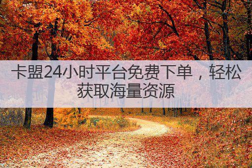 卡盟24小时平台免费下单,轻松获取海量资源