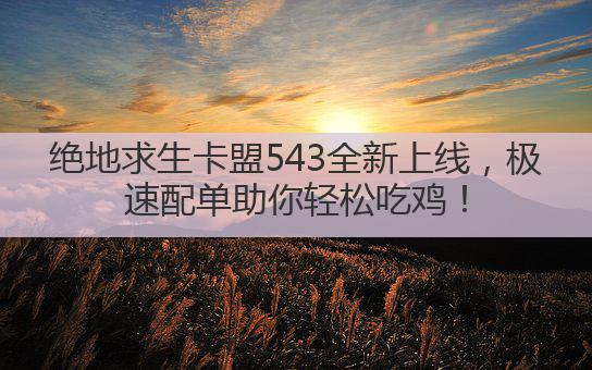 绝地求生卡盟543全新上线，极速配单助你轻松吃鸡！