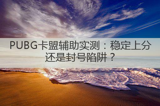 PUBG卡盟辅助实测：稳定上分还是封号陷阱？