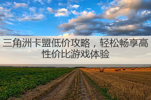 三角洲卡盟低价攻略，轻松畅享高性价比游戏体验