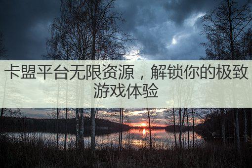 卡盟平台无限资源，解锁你的极致游戏体验