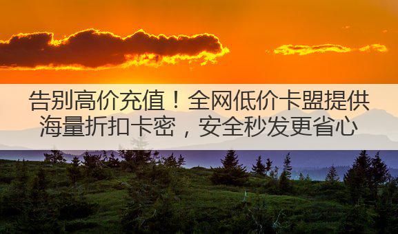告别高价充值！全网低价卡盟提供海量折扣卡密，安全秒发更省心