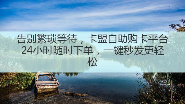 告别繁琐等待，卡盟自助购卡平台24小时随时下单，一键秒发更轻松