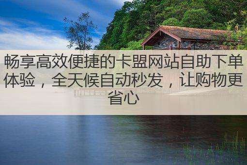畅享高效便捷的卡盟网站自助下单体验，全天候自动秒发，让购物更省心