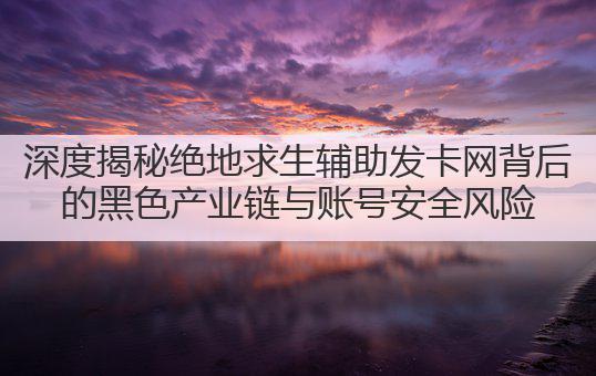 深度揭秘绝地求生辅助发卡网背后的黑色产业链与账号安全风险