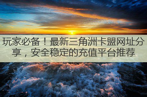 玩家必备！最新三角洲卡盟网址分享，安全稳定的充值平台推荐