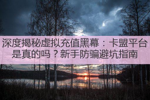深度揭秘虚拟充值黑幕：卡盟平台是真的吗？新手防骗避坑指南