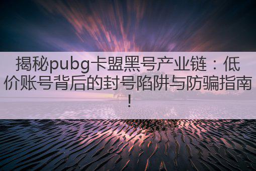 揭秘pubg卡盟黑号产业链：低价账号背后的封号陷阱与防骗指南!