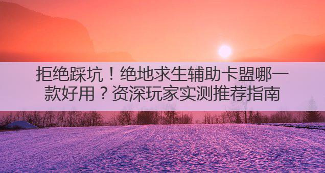 拒绝踩坑!绝地求生辅助卡盟哪一款好用?资深玩家实测推荐指南
