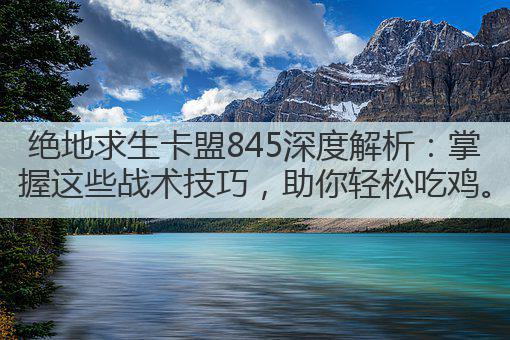 绝地求生卡盟845深度解析:掌握这些战术技巧,助你轻松吃鸡。