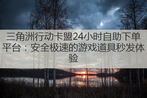 三角洲行动卡盟24小时自助下单平台：安全极速的游戏道具秒发体验