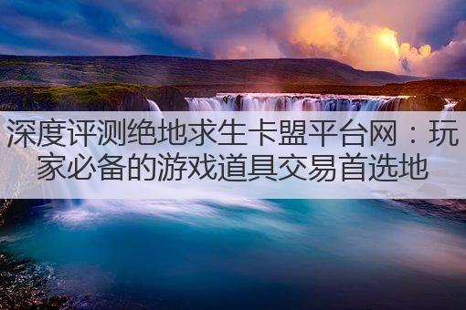 深度评测绝地求生卡盟平台网：玩家必备的游戏道具交易首选地