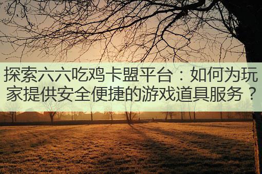探索六六吃鸡卡盟平台：如何为玩家提供安全便捷的游戏道具服务？