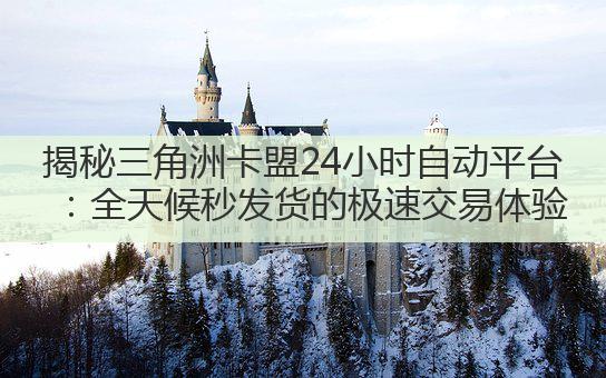 揭秘三角洲卡盟24小时自动平台:全天候秒发货的极速交易体验