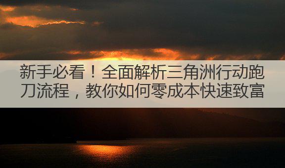 新手必看！全面解析三角洲行动跑刀流程，教你如何零成本快速致富