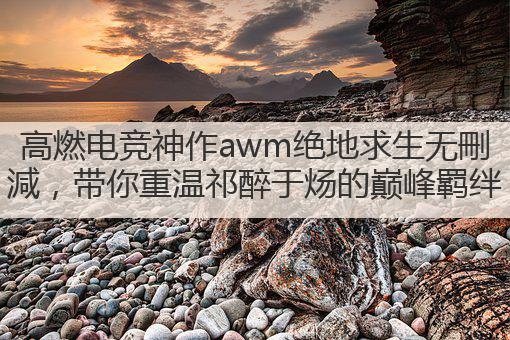 高燃电竞神作awm绝地求生无刪減,带你重温祁醉于炀的巅峰羁绊