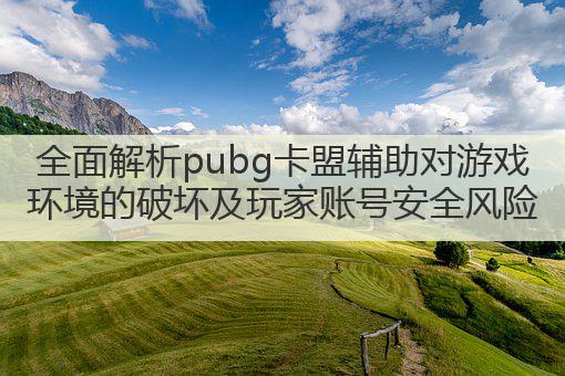 全面解析pubg卡盟辅助对游戏环境的破坏及玩家账号安全风险